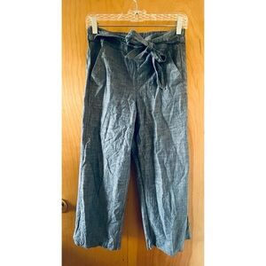 Blue Tie-Waist Pants